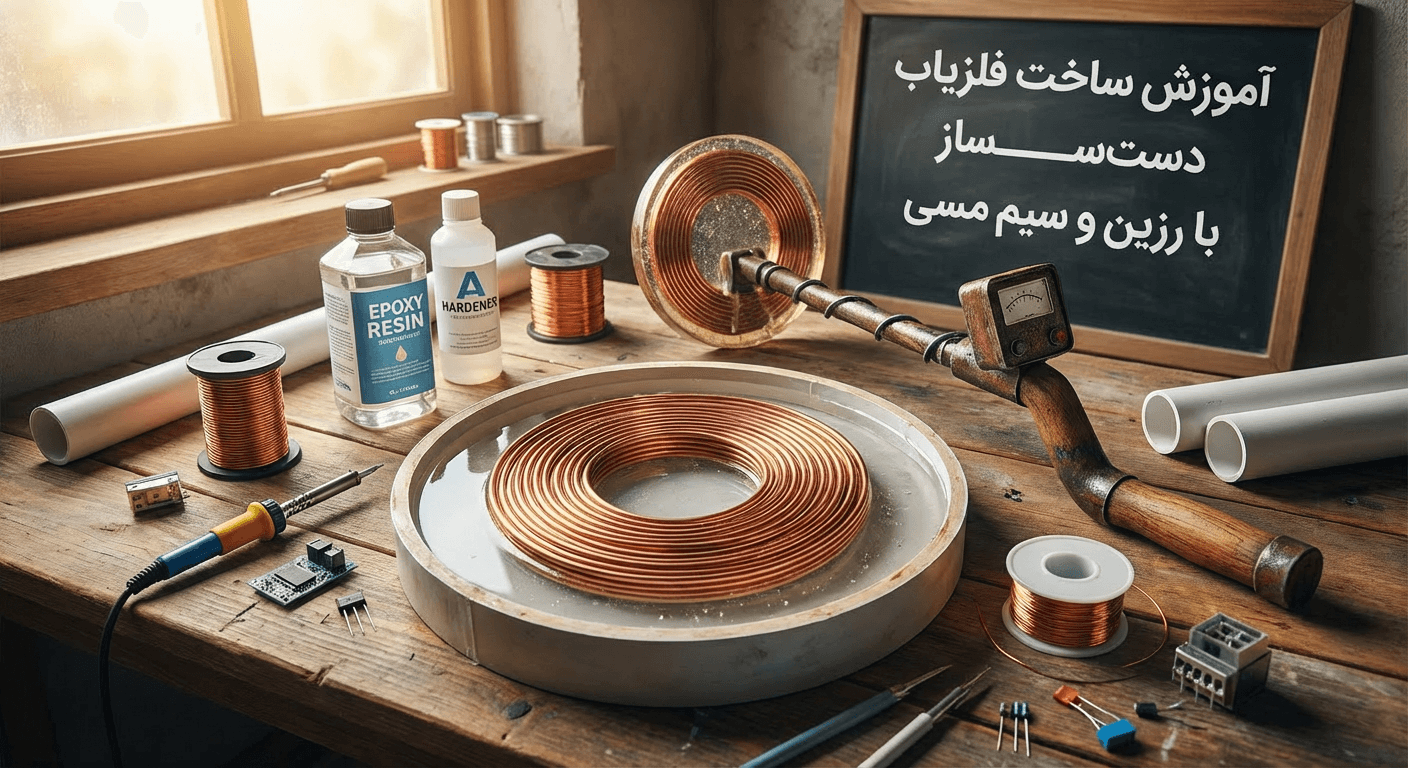 آموزش ساخت فلزیاب دست‌ ساز با رزین و سیم مسی